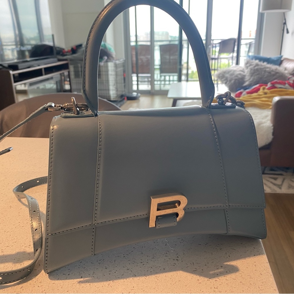 Balenciaga  Powder blue Calfskin Small Hourglass Top Handle bag